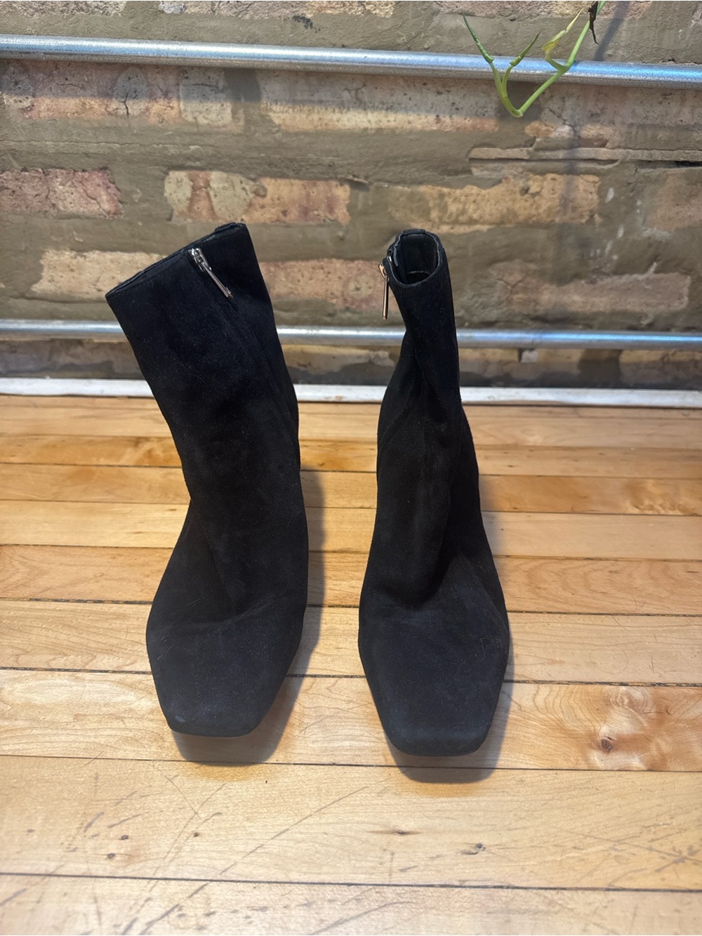 Sam Edelman Suede Square Toe Heel Boots